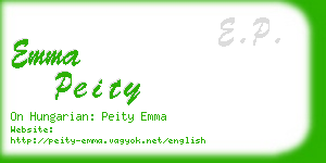 emma peity business card